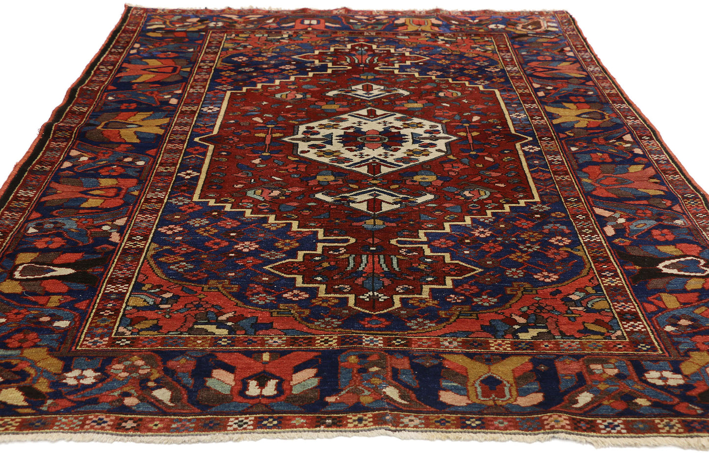 5 x 6 Antique Persian Bakhtiari Rug 76853