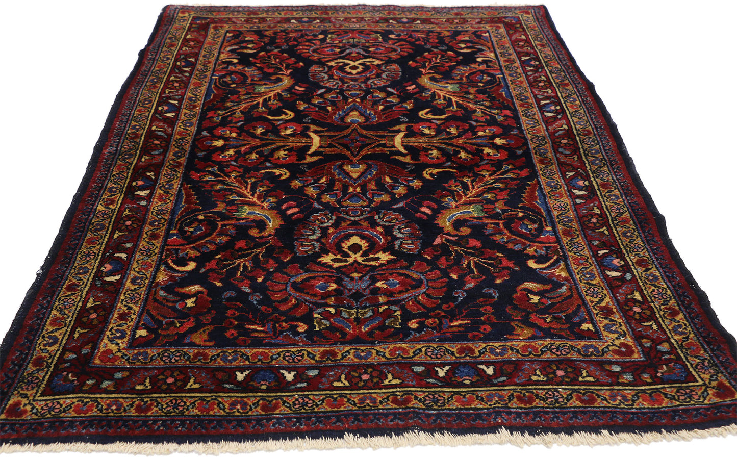 4 x 5 Antique Persian Lilihan Rug 76857