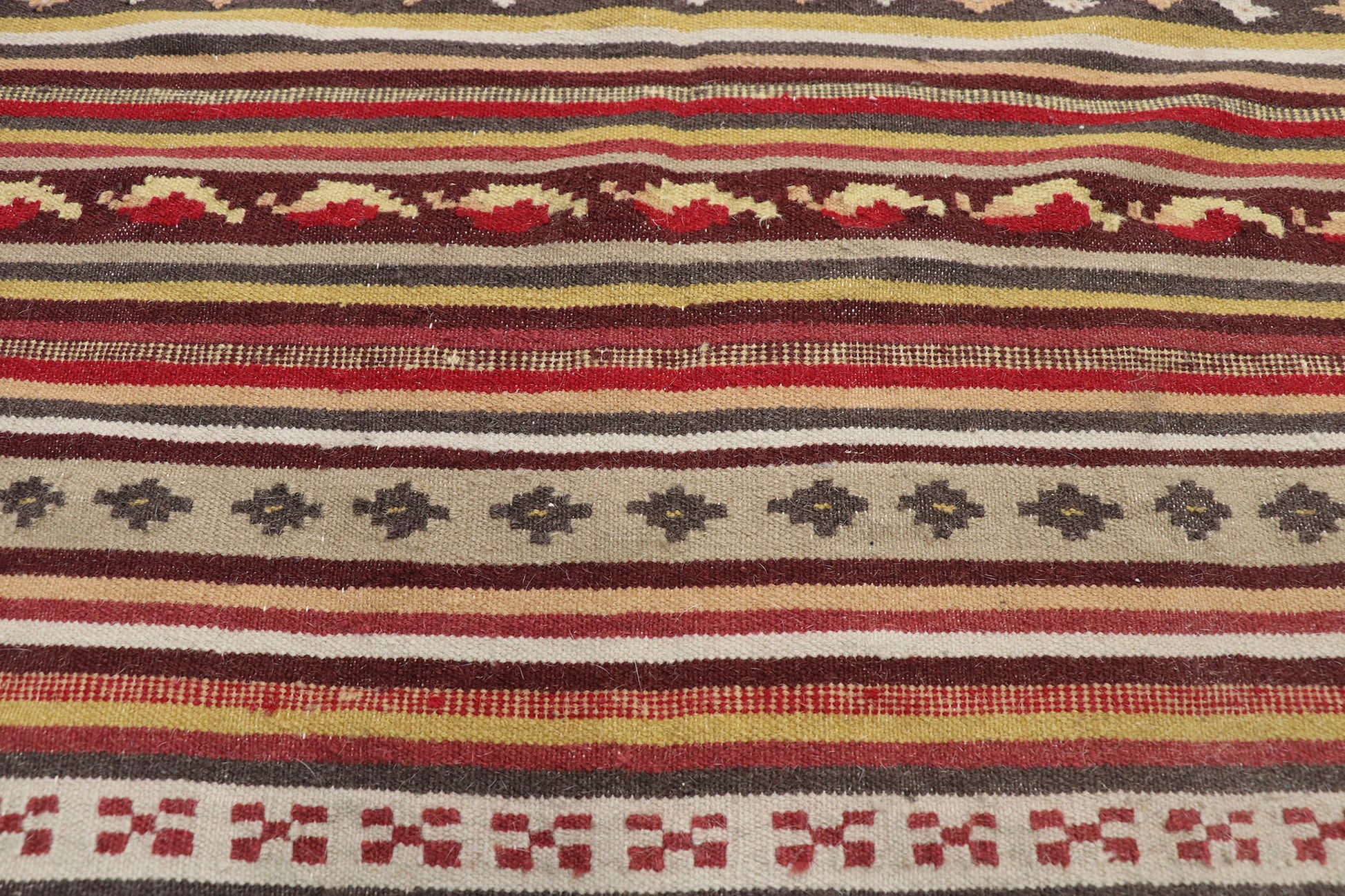 5 x 6 Vintage Turkish Striped Kilim Rug 76864