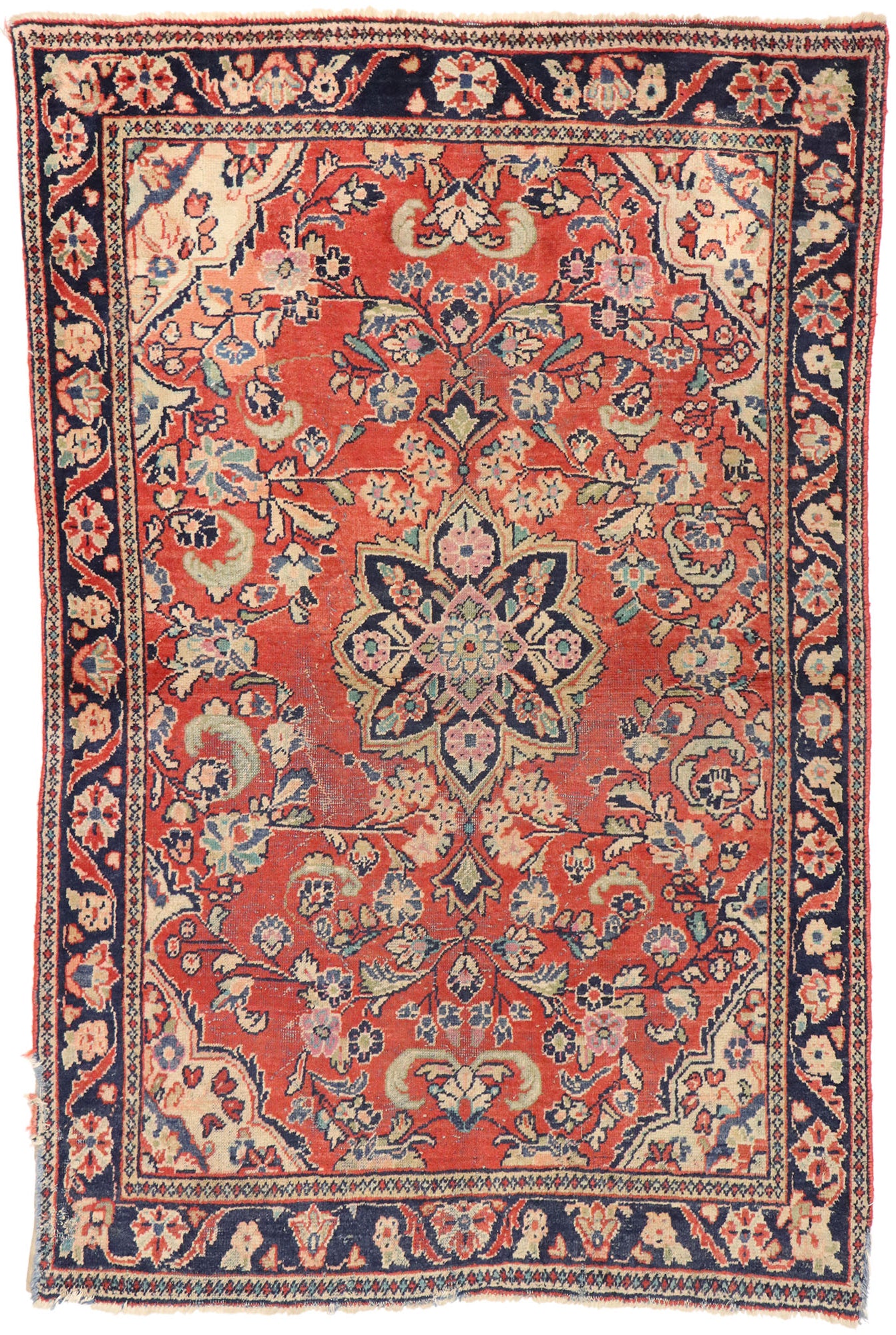 4 x 6 Antique Persian Mahal Rug 76866