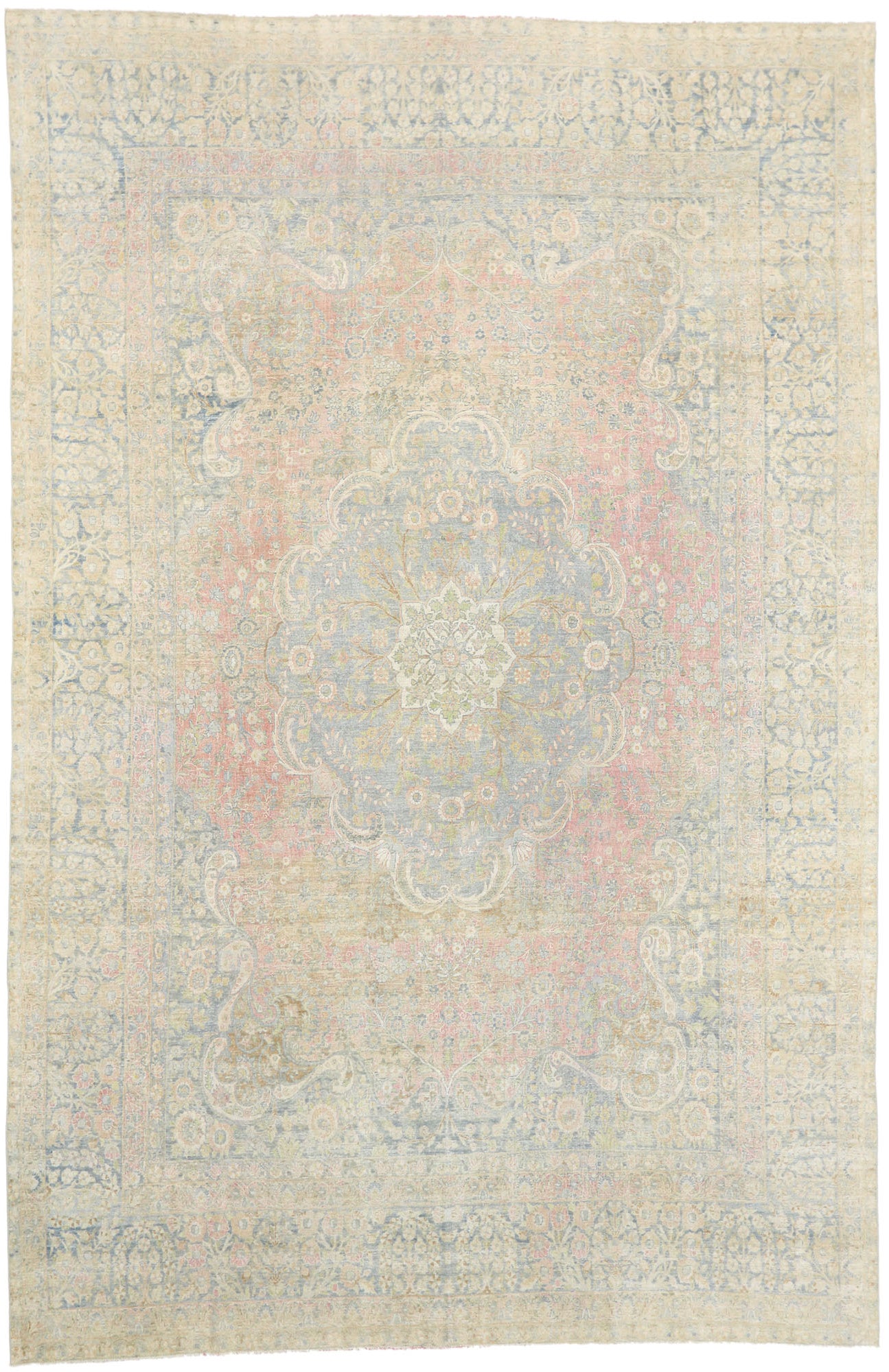 11 x 16 Antique Persian Yazd Rug 76889