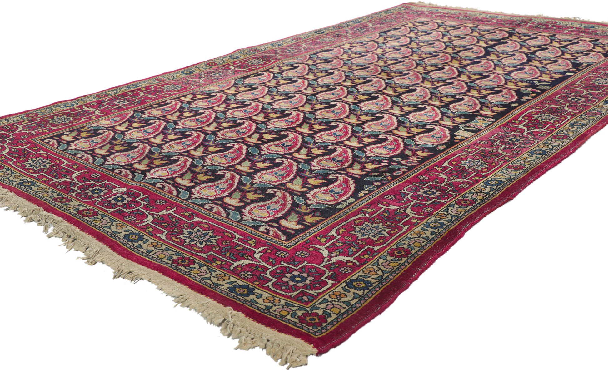 4 x 7 Antique Persian Kerman Rug 76946