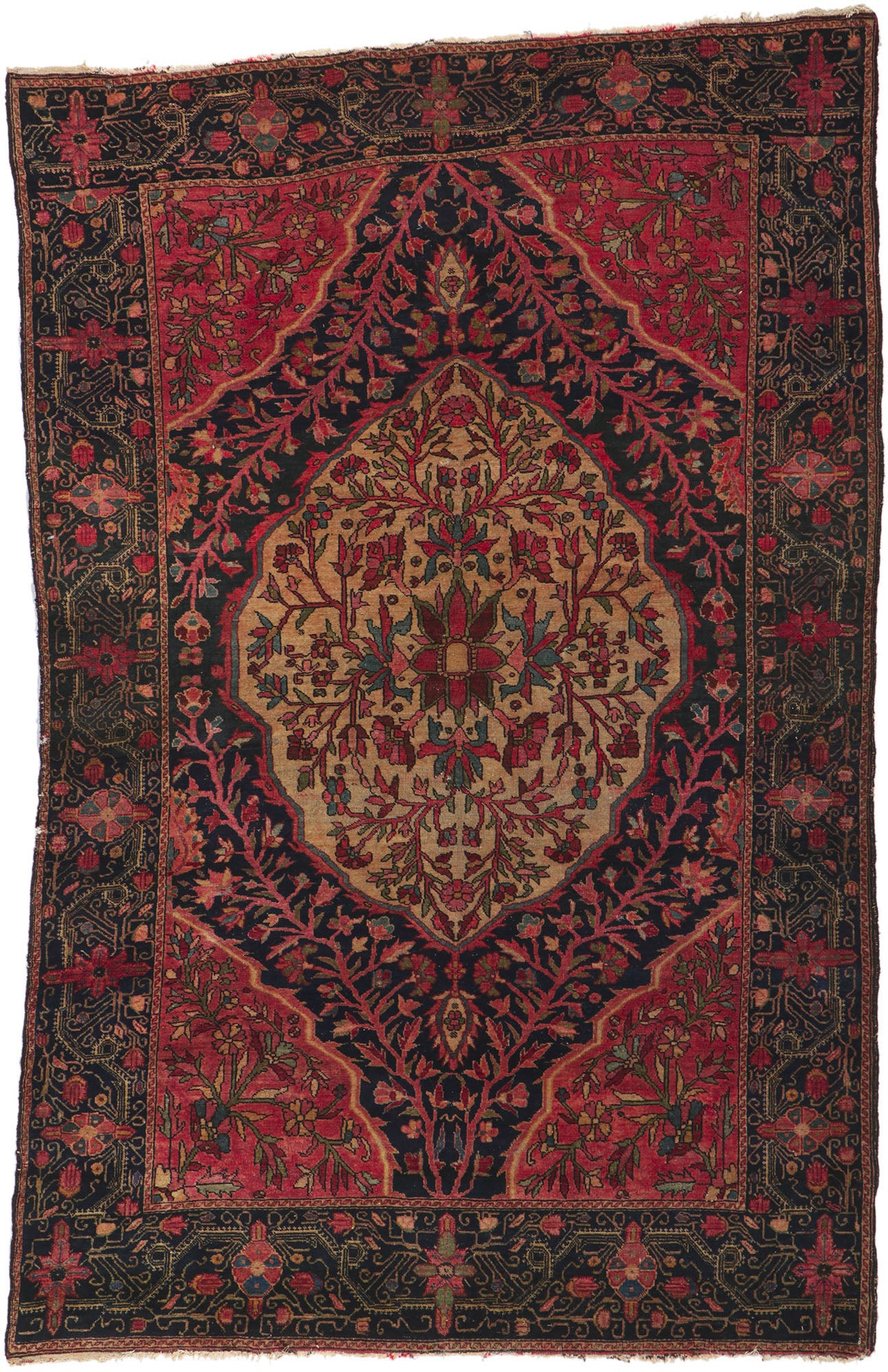 4 x 6 Antique Persian Farahan Rug 76975