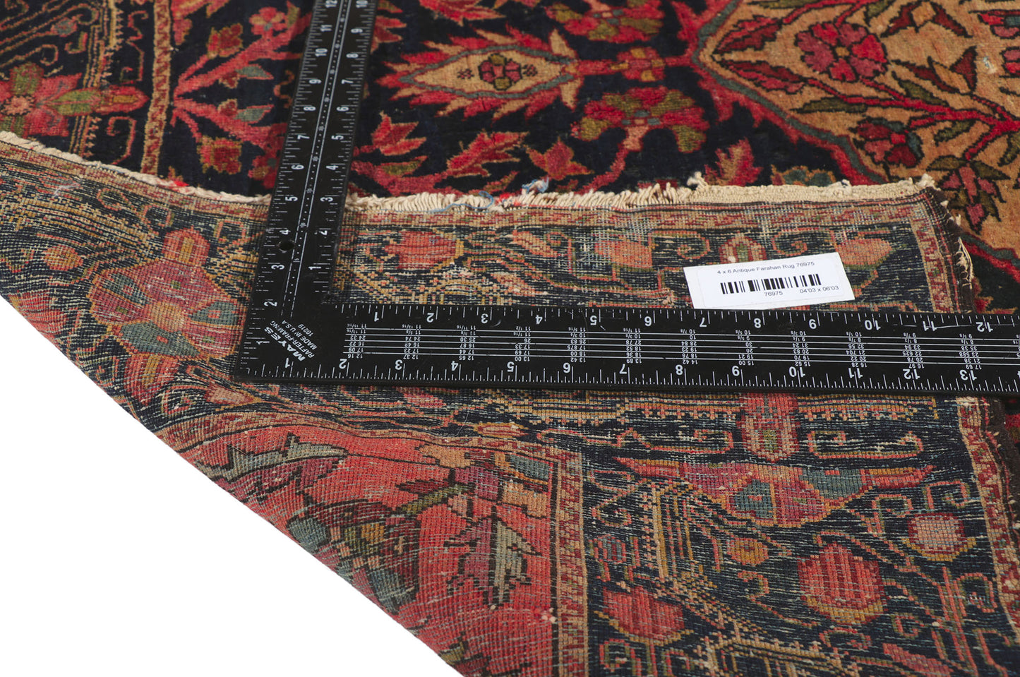 4 x 6 Antique Persian Farahan Rug 76975