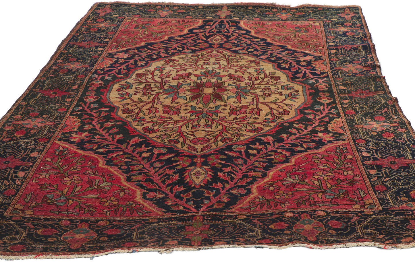 4 x 6 Antique Persian Farahan Rug 76975