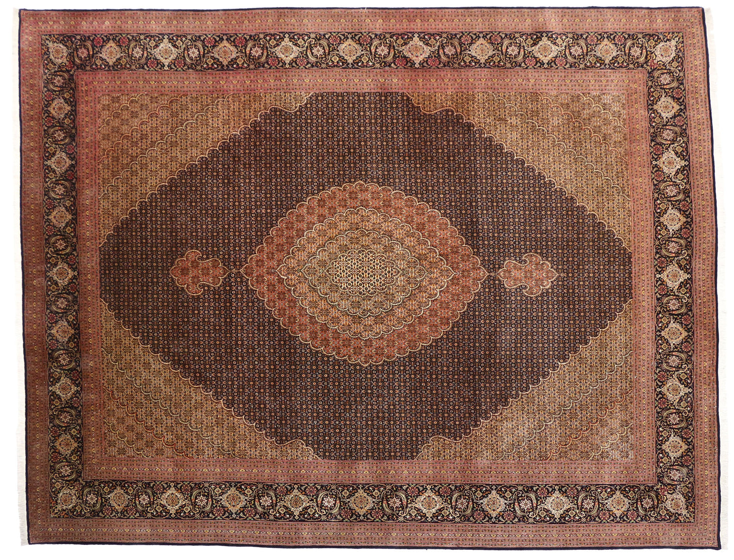 10 x 13 Vintage Persian Mahi Tabriz Rug 76980