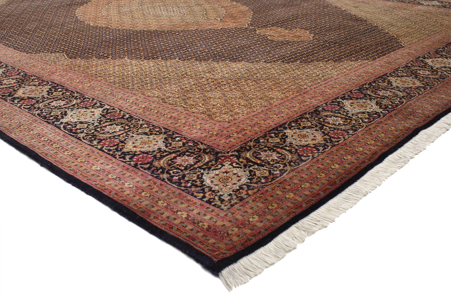10 x 13 Vintage Persian Mahi Tabriz Rug 76980