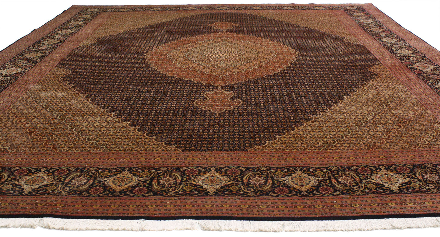 10 x 13 Vintage Persian Mahi Tabriz Rug 76980