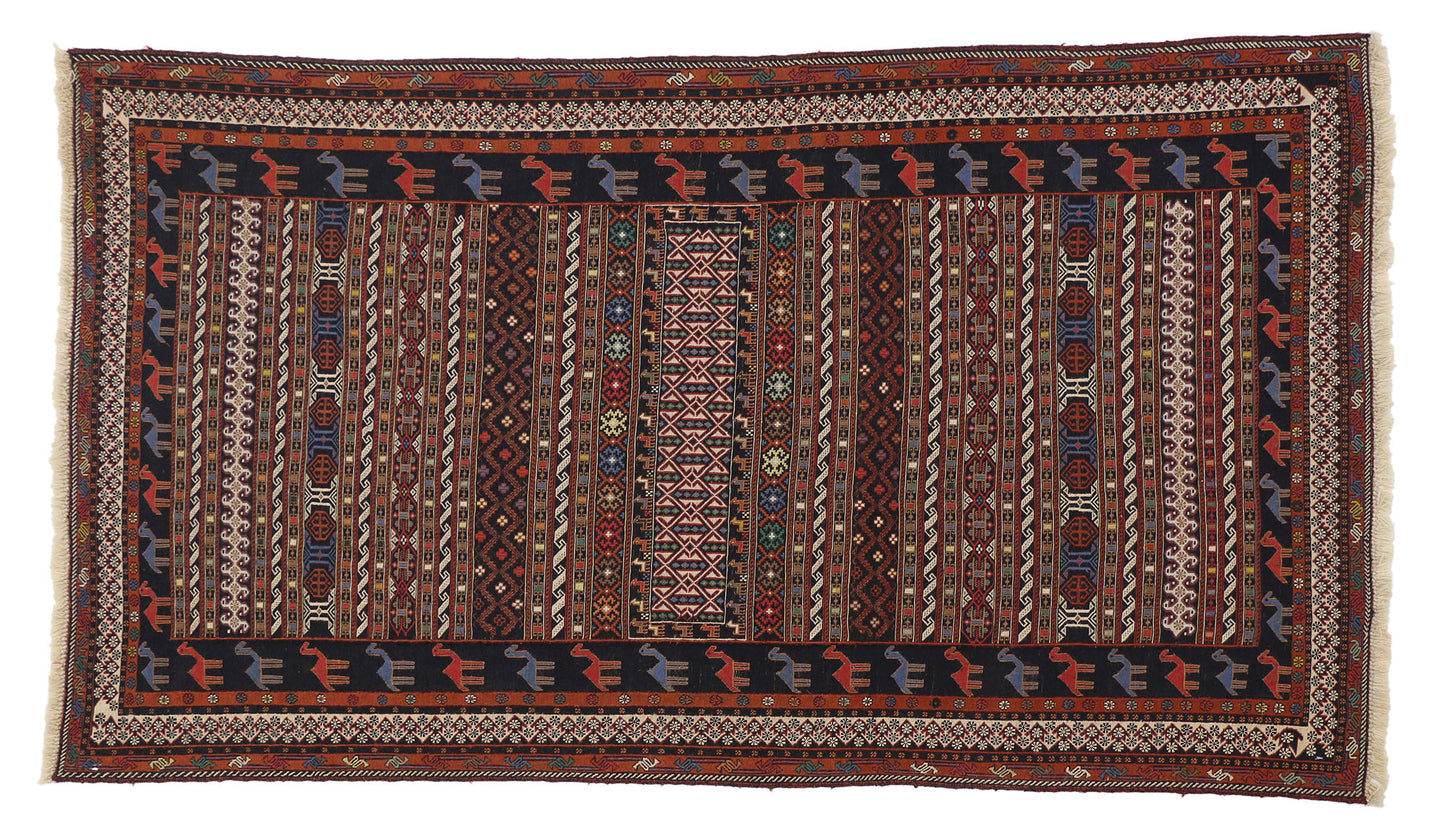 4 x 7 Vintage Persian Soumak Rug 76999