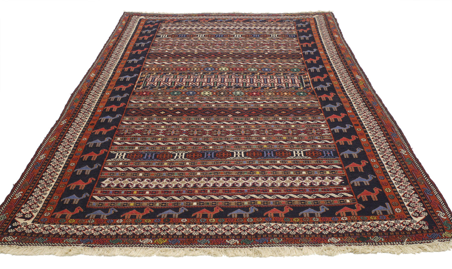 4 x 7 Vintage Persian Soumak Rug 76999