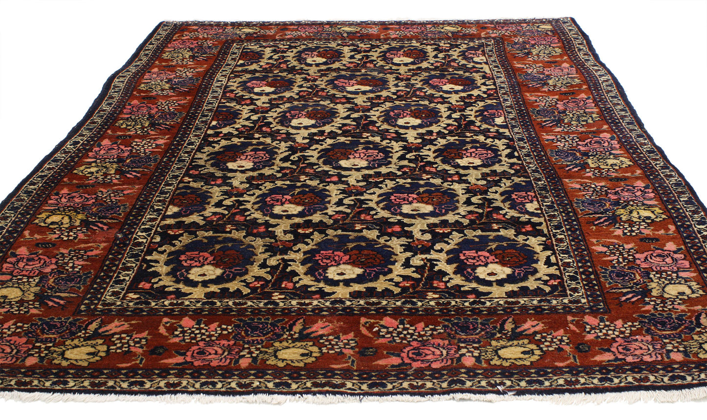 5 x 7 Antique Persian Bijar Rug 77012