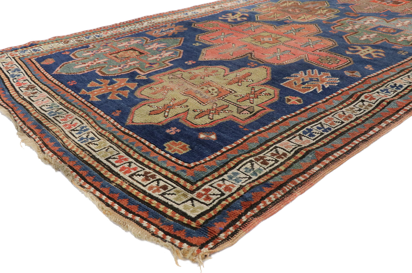 4 x 10 Antique Caucasian Kazak Rug 77013
