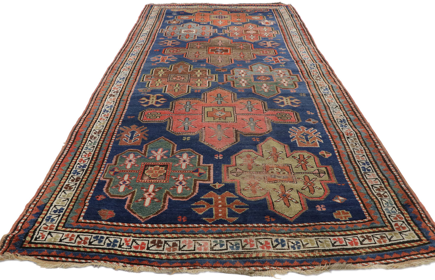 4 x 10 Antique Caucasian Kazak Rug 77013