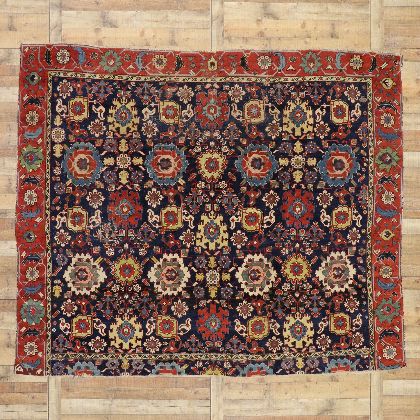 8 x 10 Antique Caucasian Azerbaijan Harshang Rug 77021