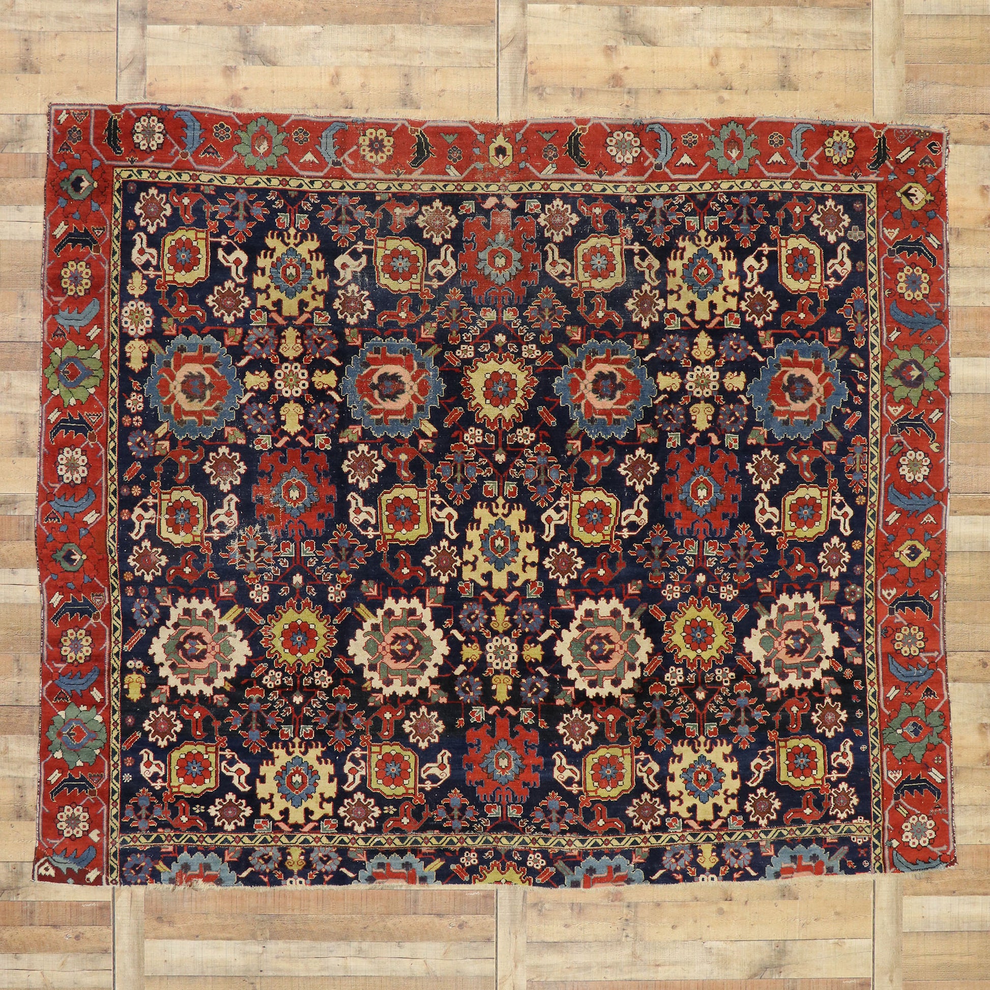 8 x 10 Antique Caucasian Azerbaijan Harshang Rug 77021