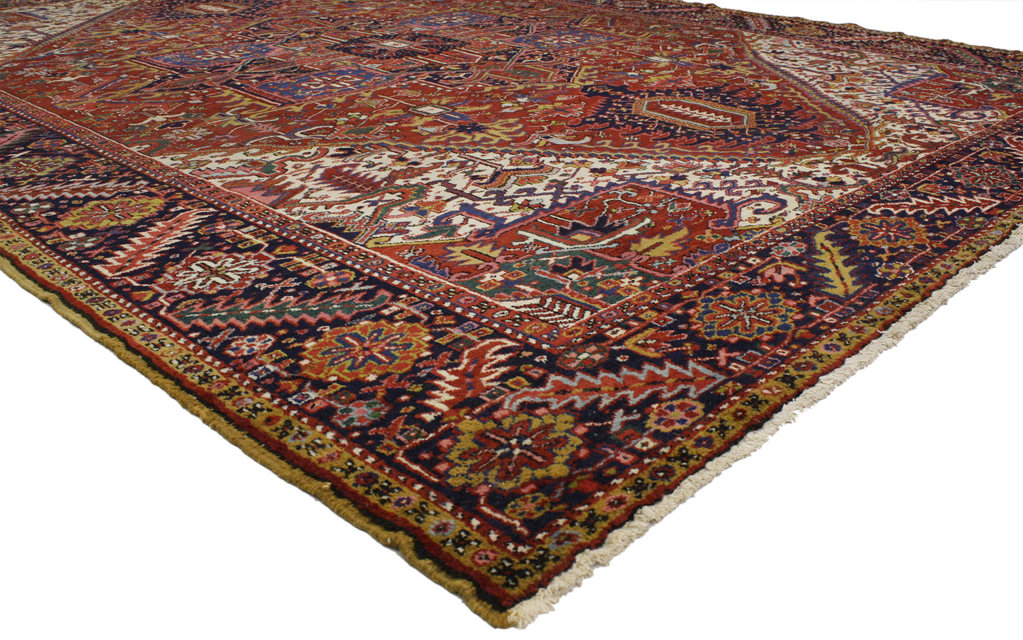 10 x 13 Antique Persian Heriz Rug 77030