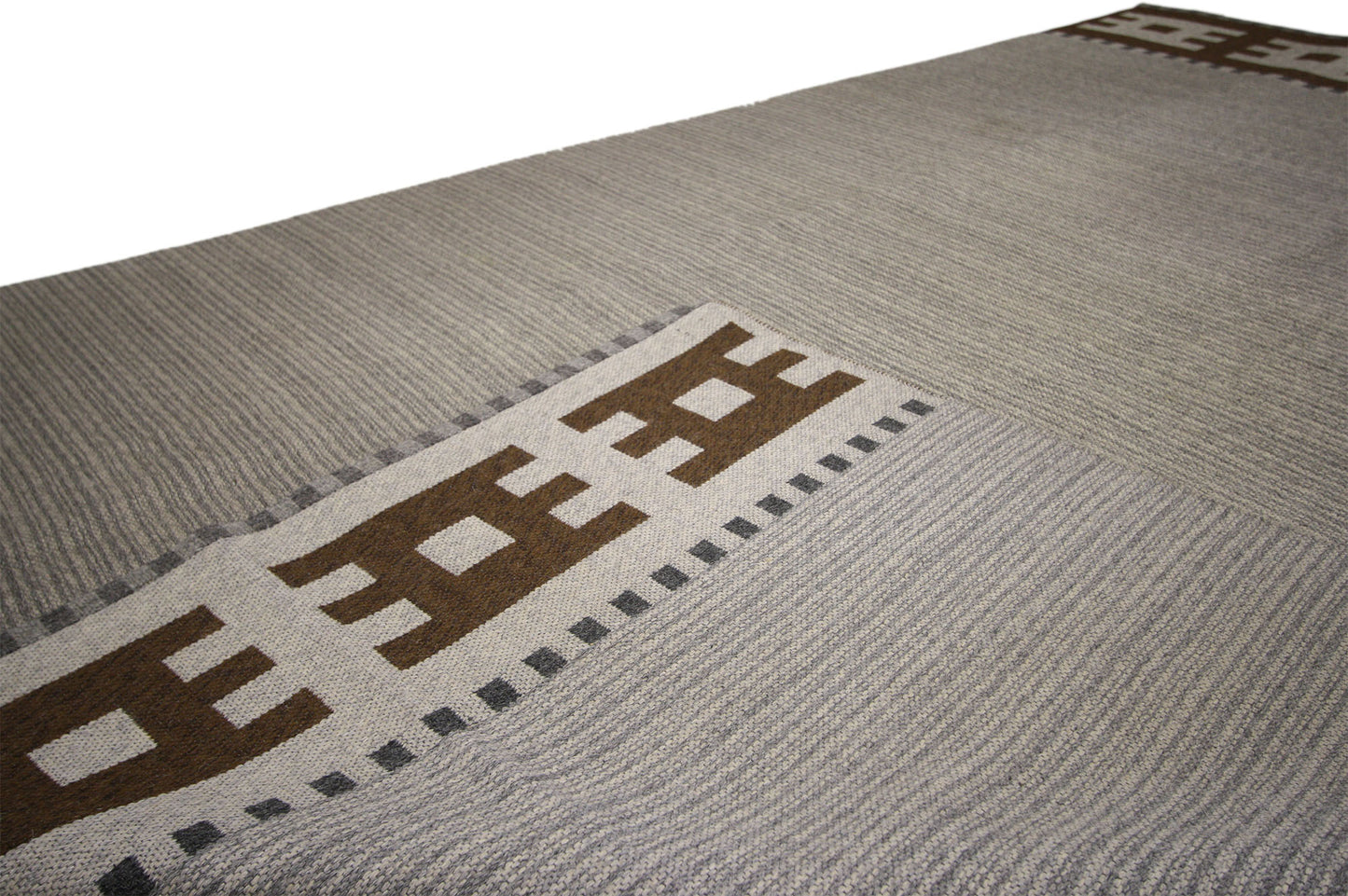 6 x 9 Vintage Gray Swedish Rollakan Rug 77037