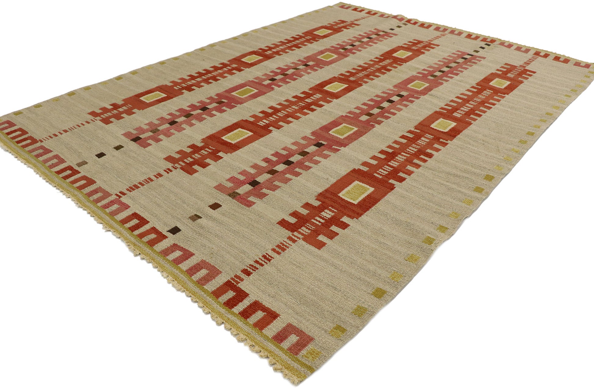 6 x 8 Vintage Scandinavian Swedish Kilim Rug 77038