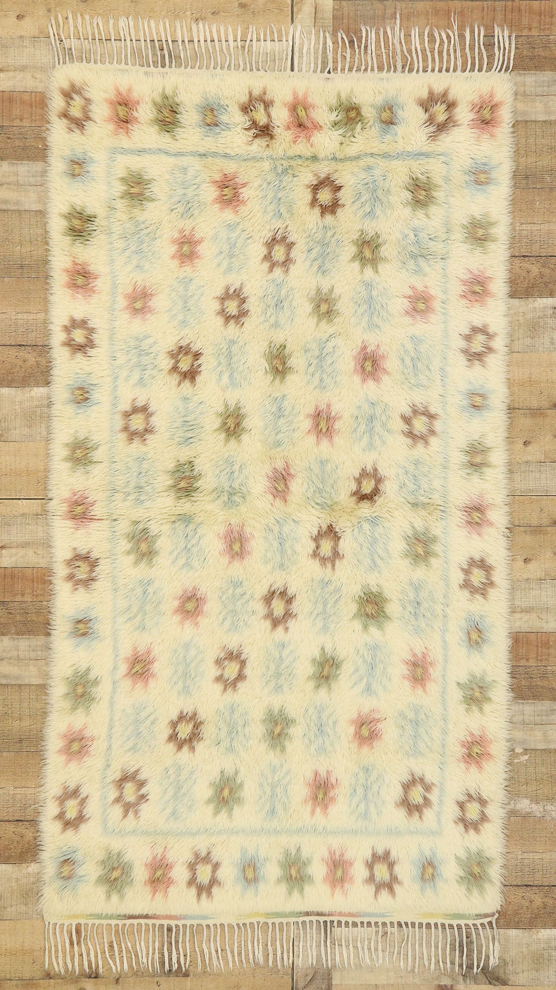 4 x 7 Vintage Swedish Rya Rug 77044