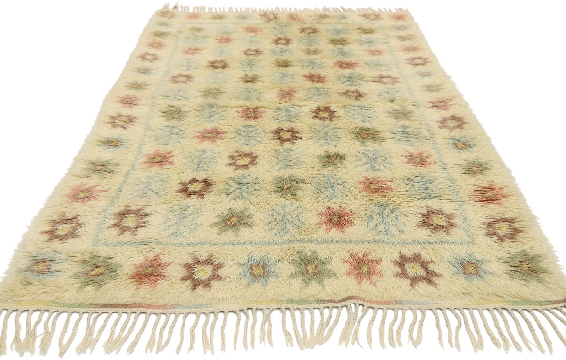 4 x 7 Vintage Swedish Rya Rug 77044