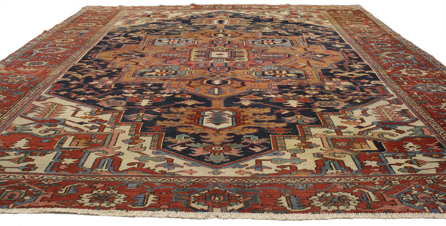 9 x 12 Antique Serapi Rug 77051