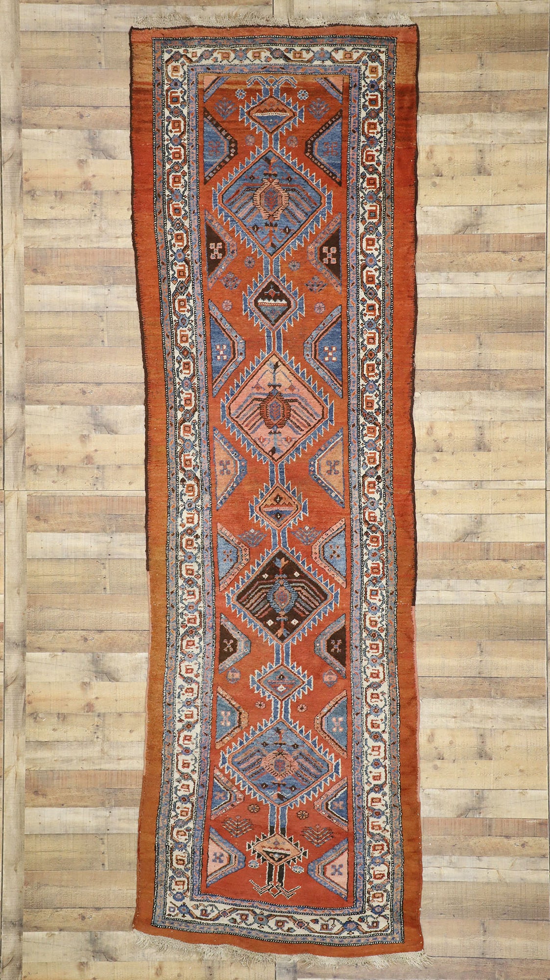 4 x 14 Antique Persian Kurdish Rug 77054