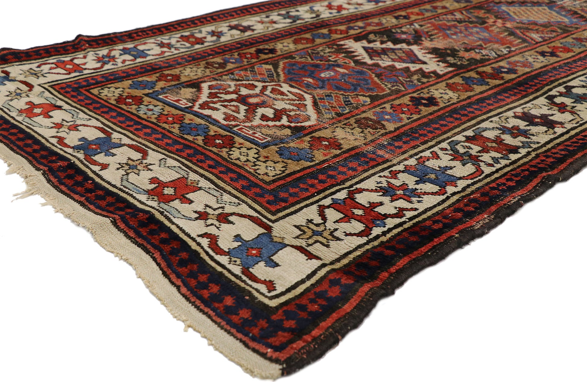 4 x 12 Antique Caucasian Kazak Rug 77059