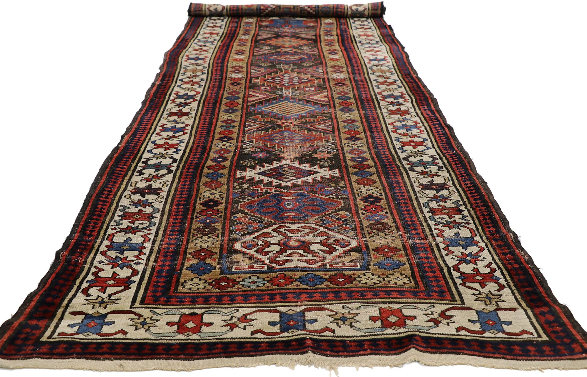 4 x 12 Antique Caucasian Kazak Rug 77059