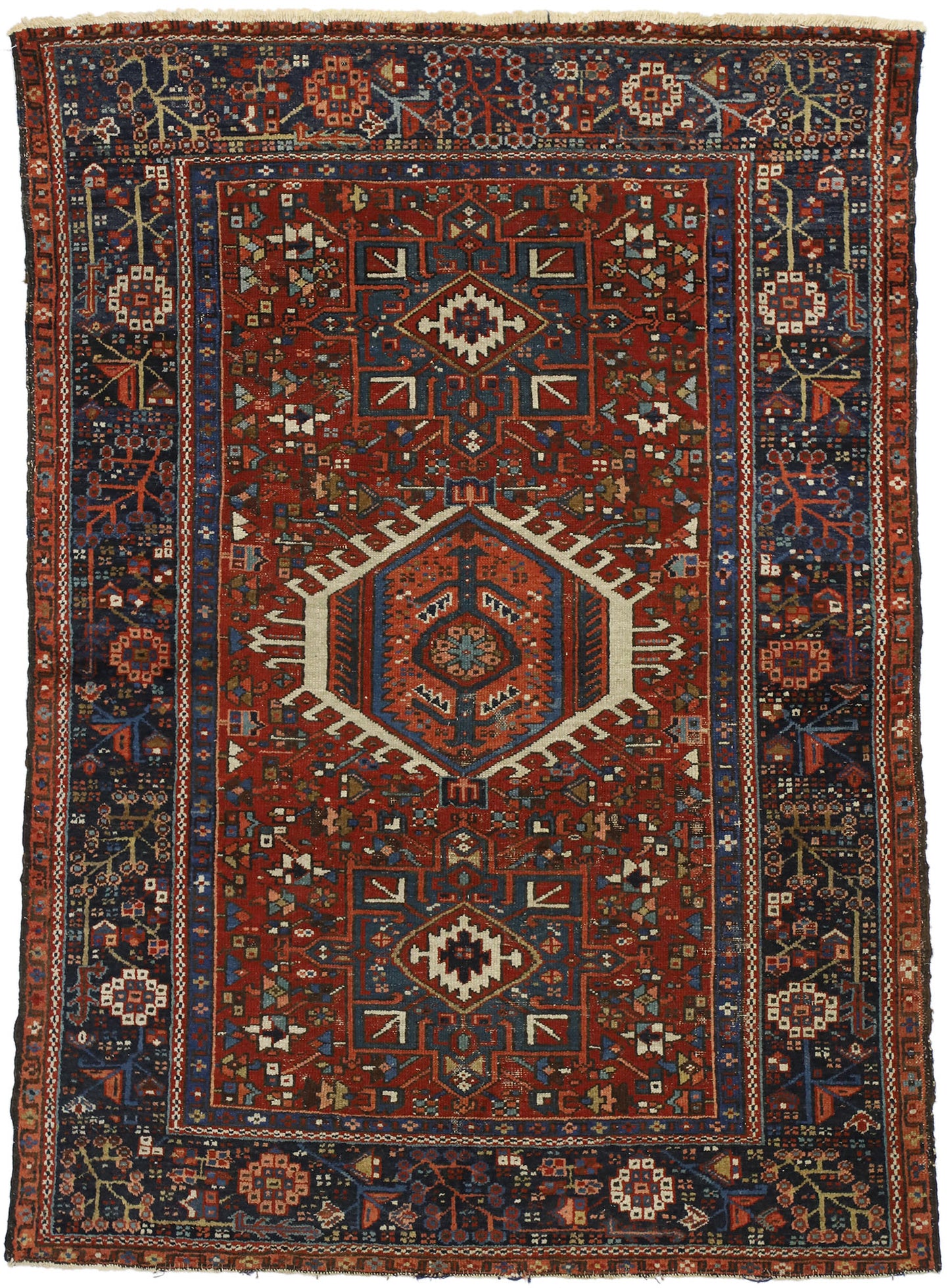 4 x 6 Antique Persian Heriz Rug 77063