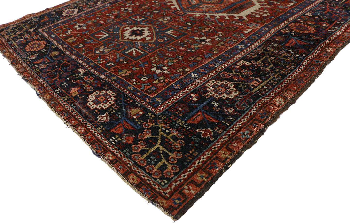 4 x 6 Antique Persian Heriz Rug 77063
