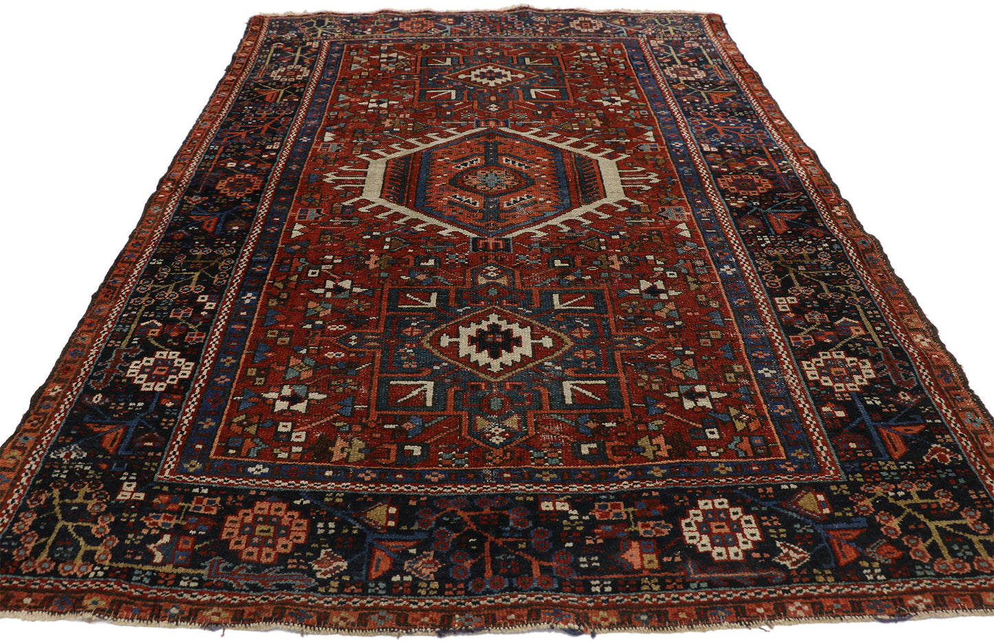 4 x 6 Antique Persian Heriz Rug 77063