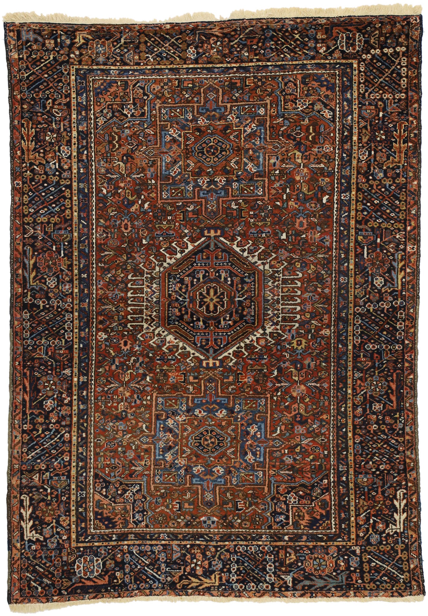 5 x 7 Antique Persian Heriz Rug 77064