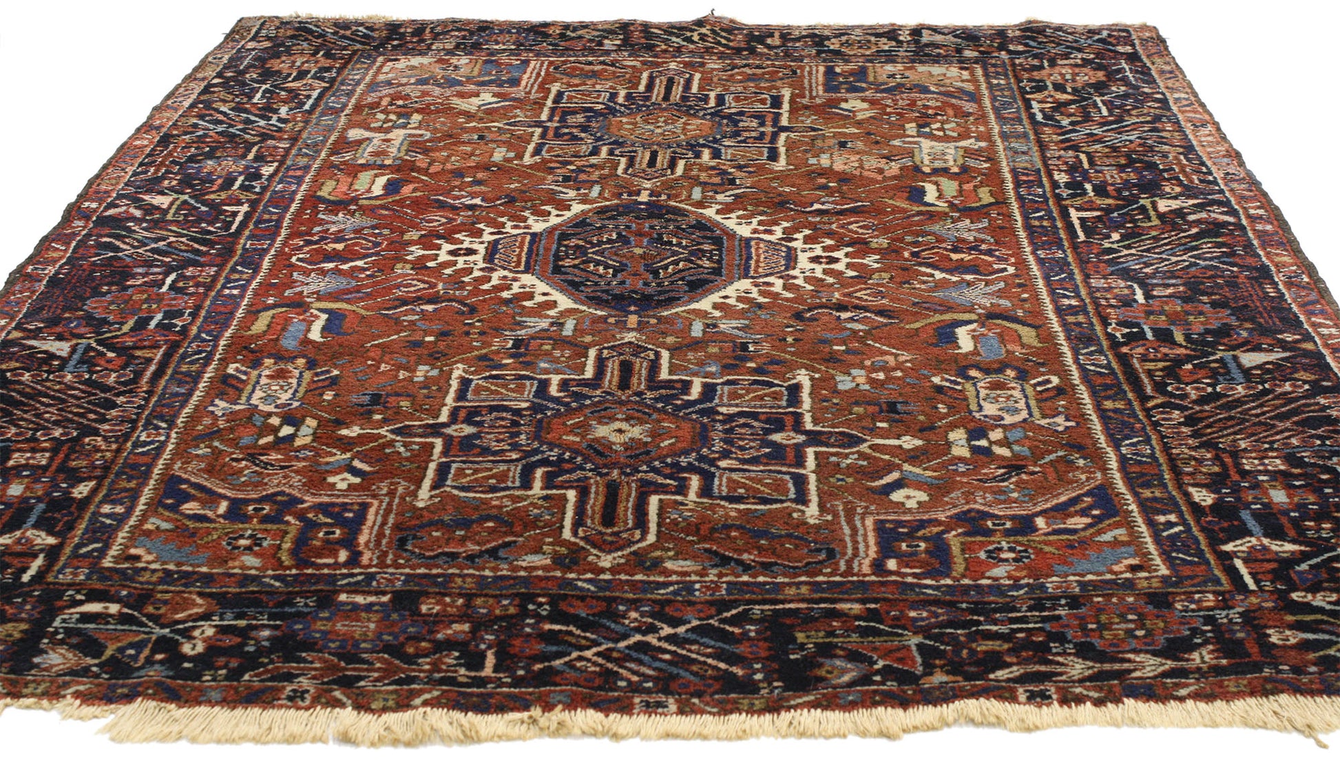 5 x 6 Antique Persian Heriz Rug 77066
