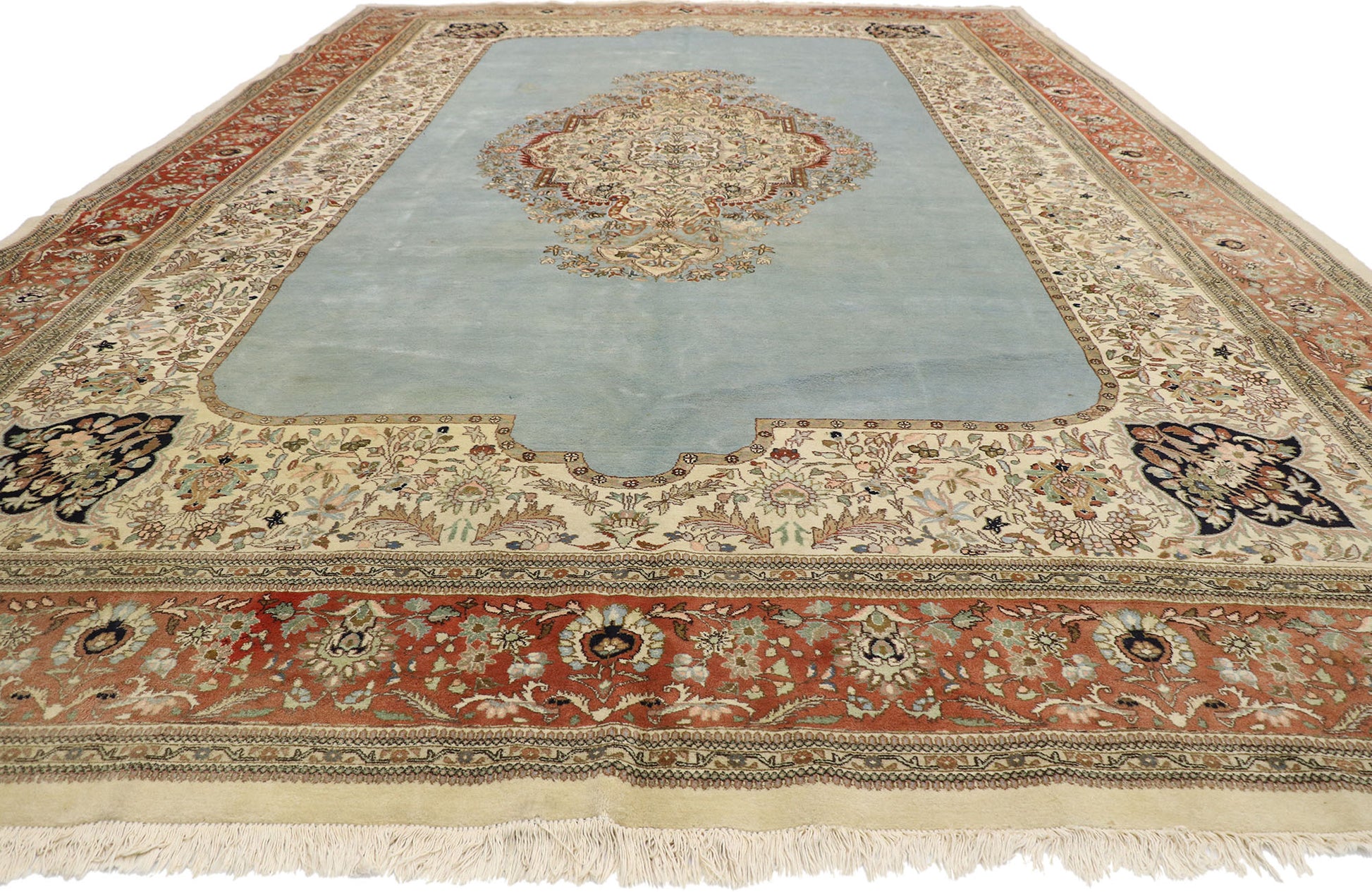 13 X 19 Vintage Persian Tabriz Rug 77075