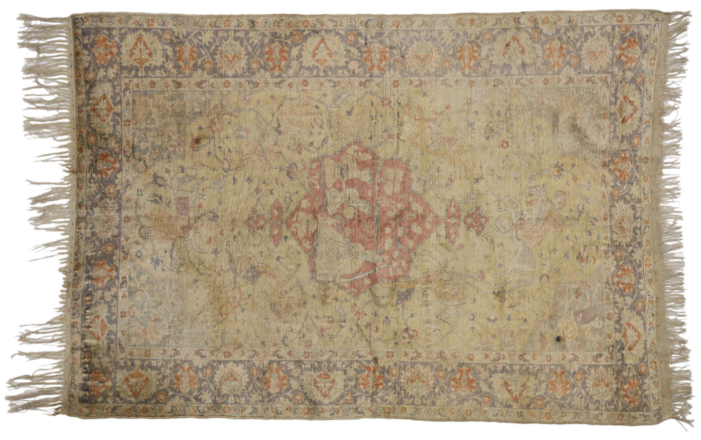 4 x 6 Antique Turkish Kayseri Rug 77091
