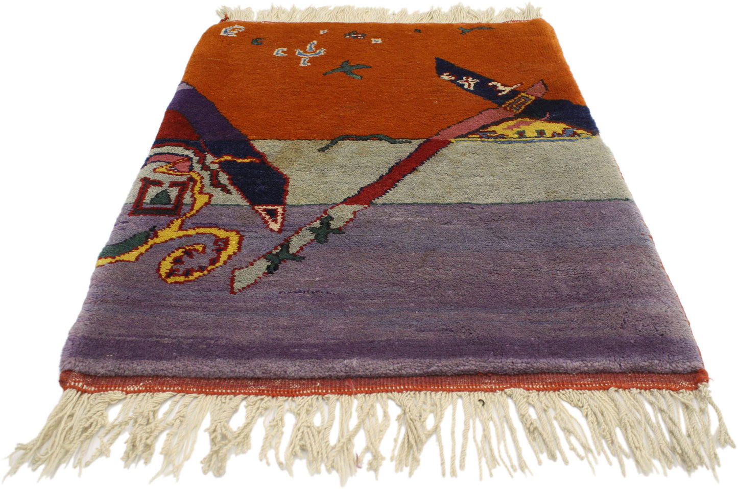 2 x 3 Vintage Chinese Art Deco Rug 77096
