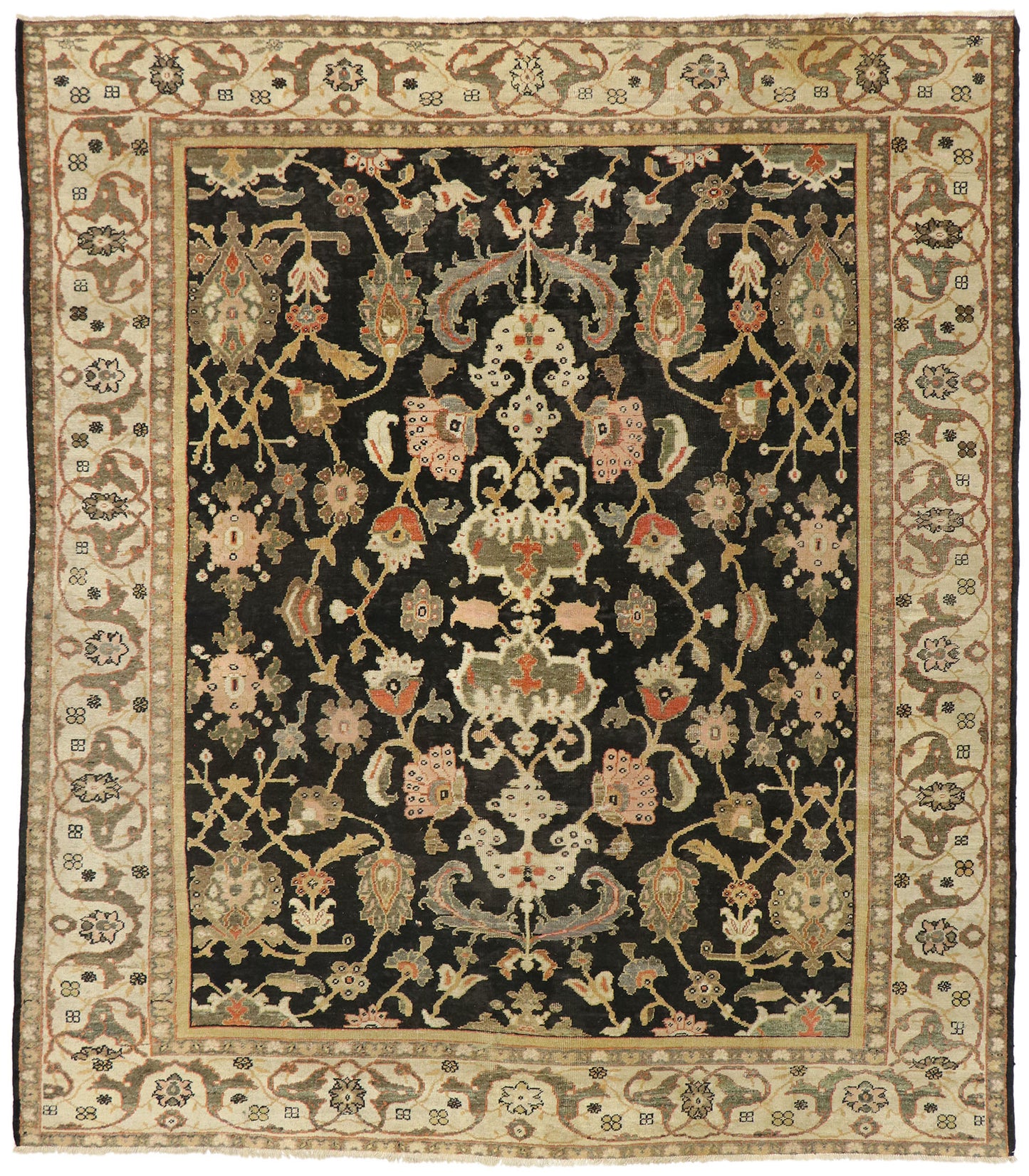 9 x 10 Antique Persian Sultanabad Rug 77104