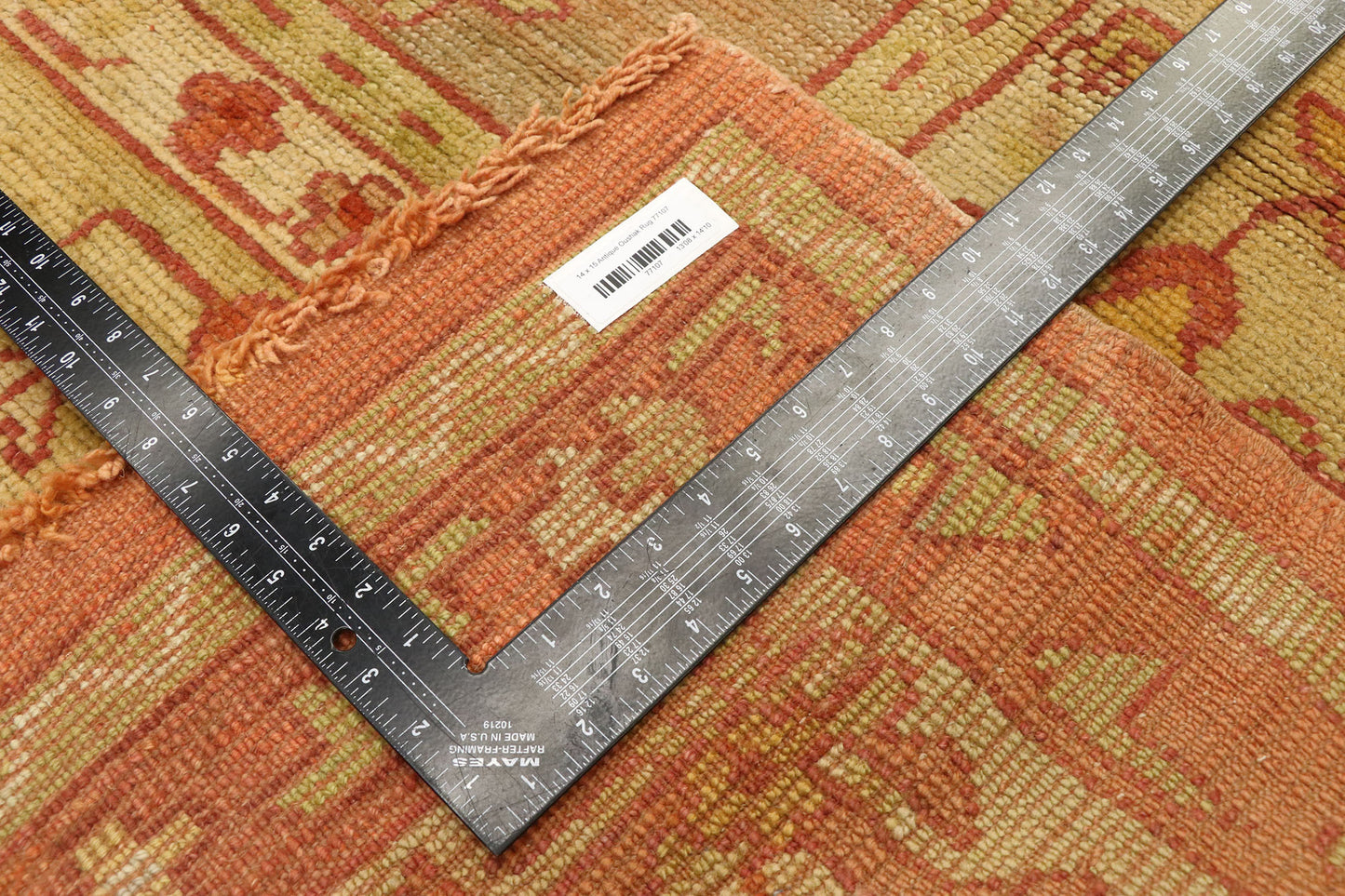 14 x 15 Antique Turkish Oushak Rug 77107