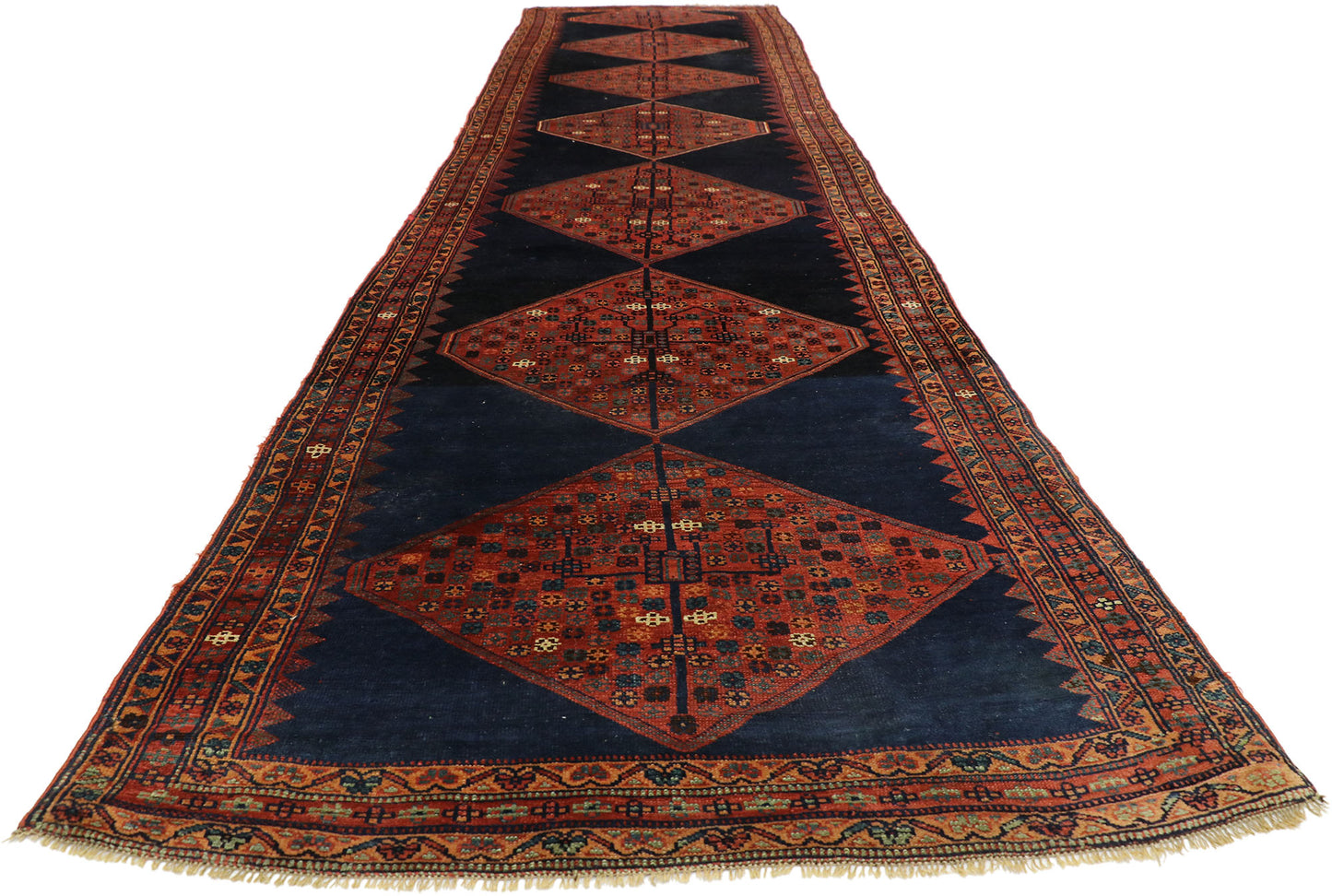 4 x 16 Antique Persian Kurdish Rug 77151