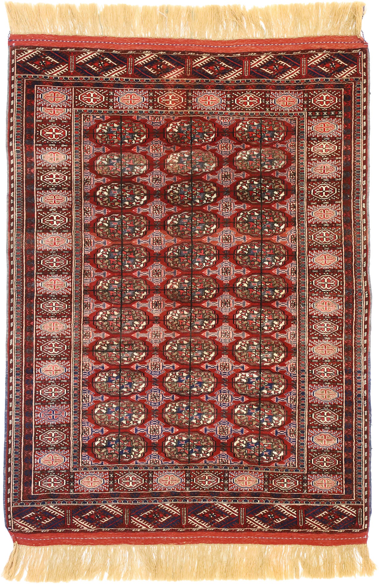 4 x 6 Vintage Turkmenistan Tekke Rug 77157