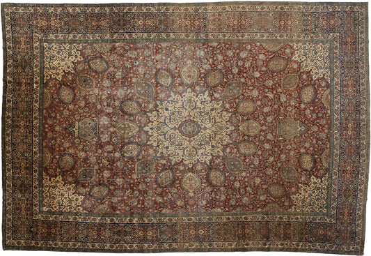 15 x 22 Antique Persian Tabriz Rug 77178