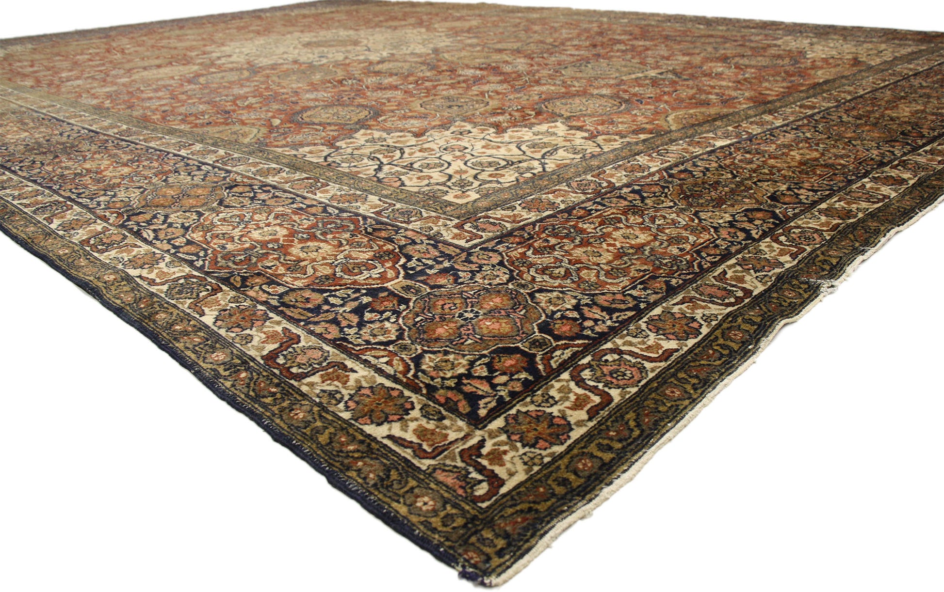 15 x 22 Antique Persian Tabriz Rug 77178