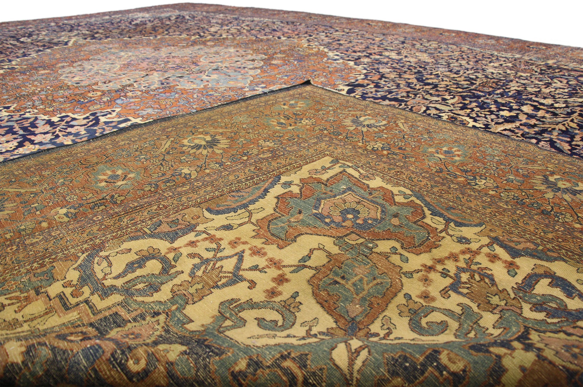 14 x 20 Antique Persian Sarouk Farahan Rug 77179