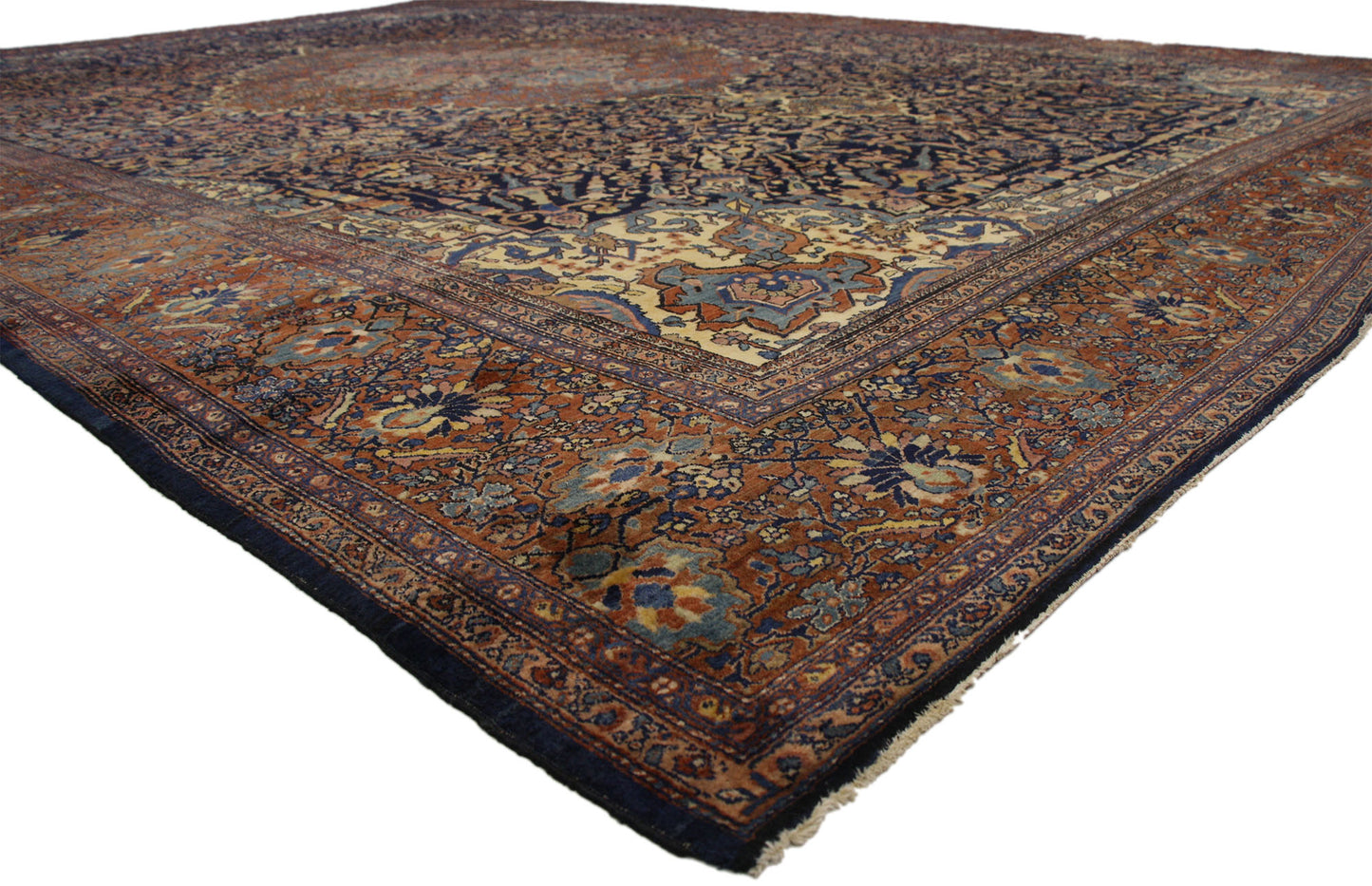 14 x 20 Antique Persian Sarouk Farahan Rug 77179