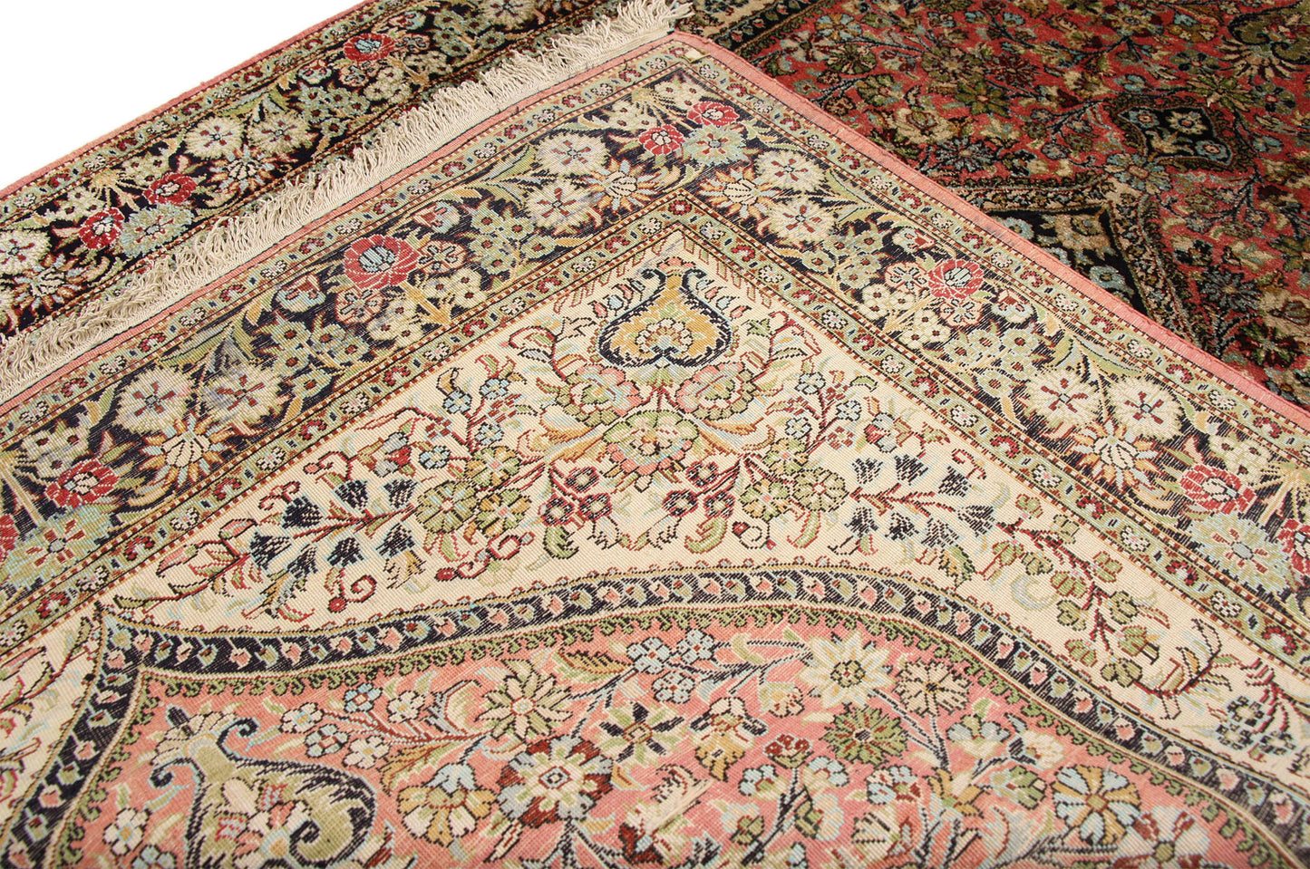 4 x 6 Vintage Persian Silk Qum Rug 77197