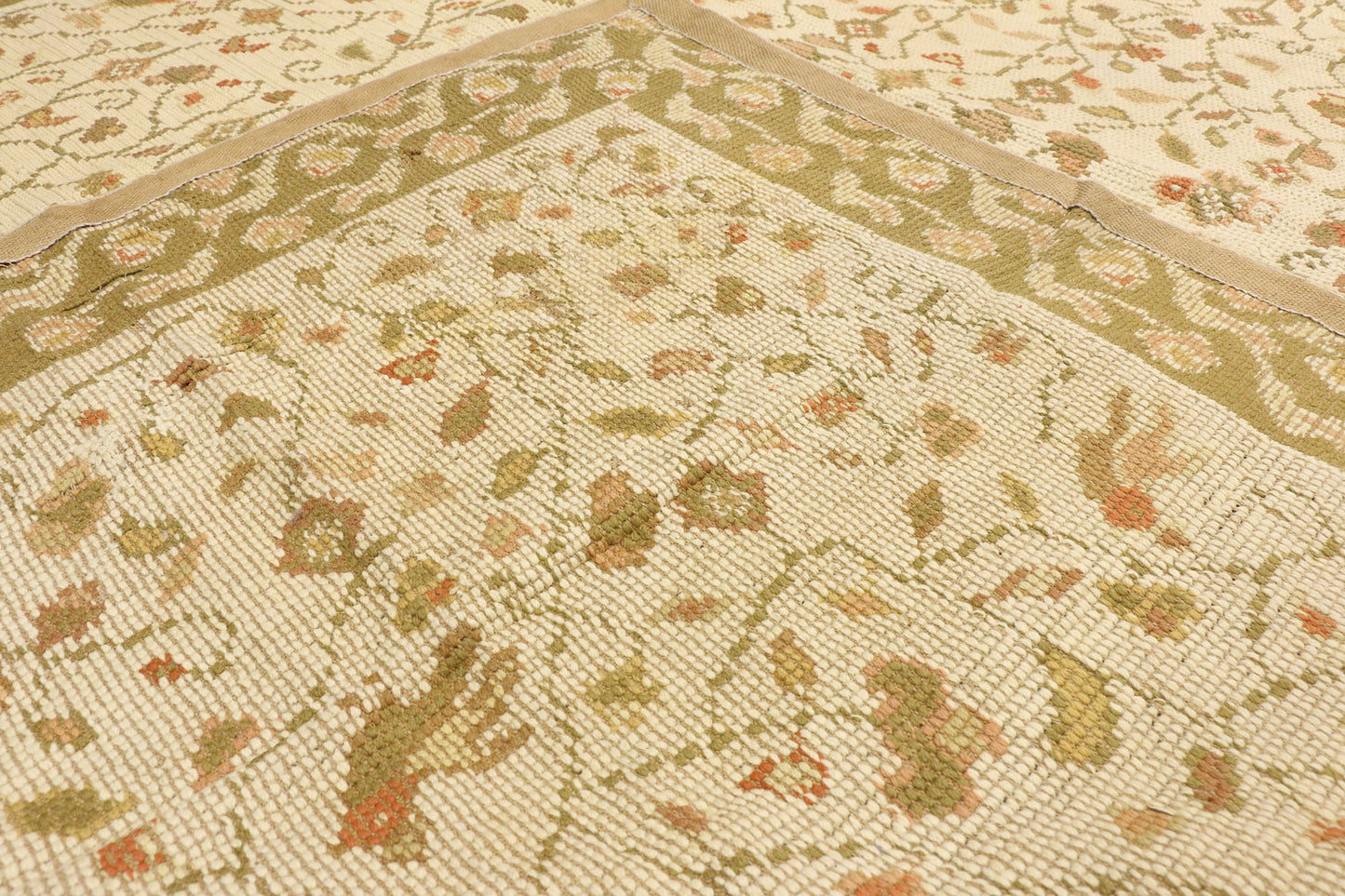 8 x 11 Antique Portuguese Needlepoint Arraiolos Rug 77210