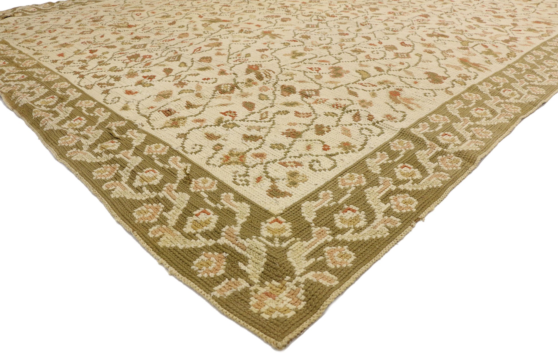 8 x 11 Antique Portuguese Needlepoint Arraiolos Rug 77210