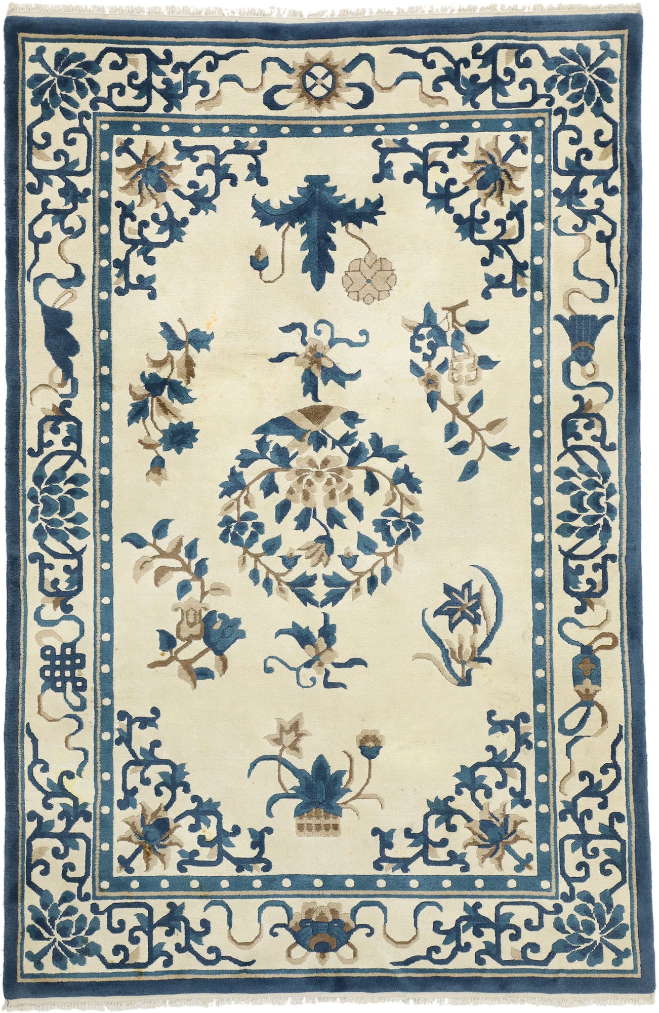 6 x 9 Vintage Chinese Peking Indian Rug 77211