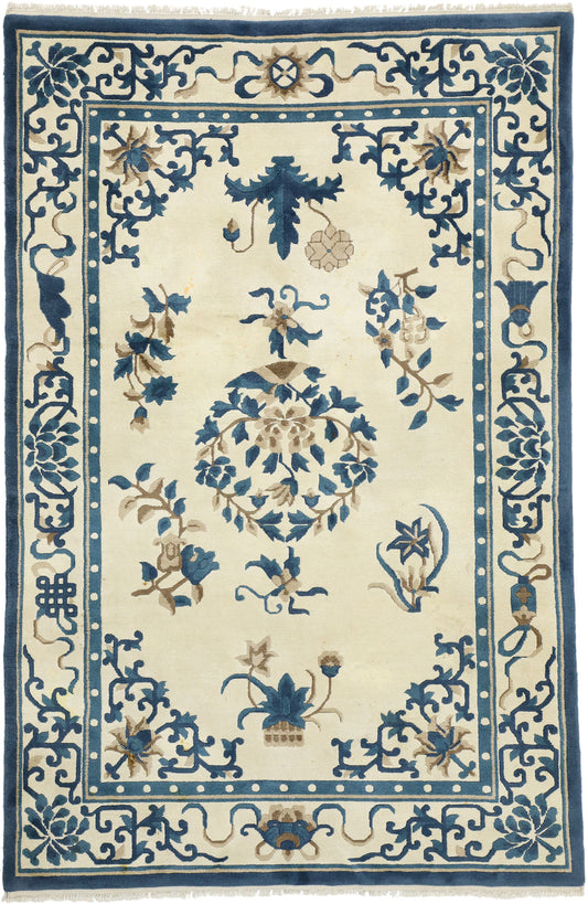 6 x 9 Vintage Chinese Peking Indian Rug 77211