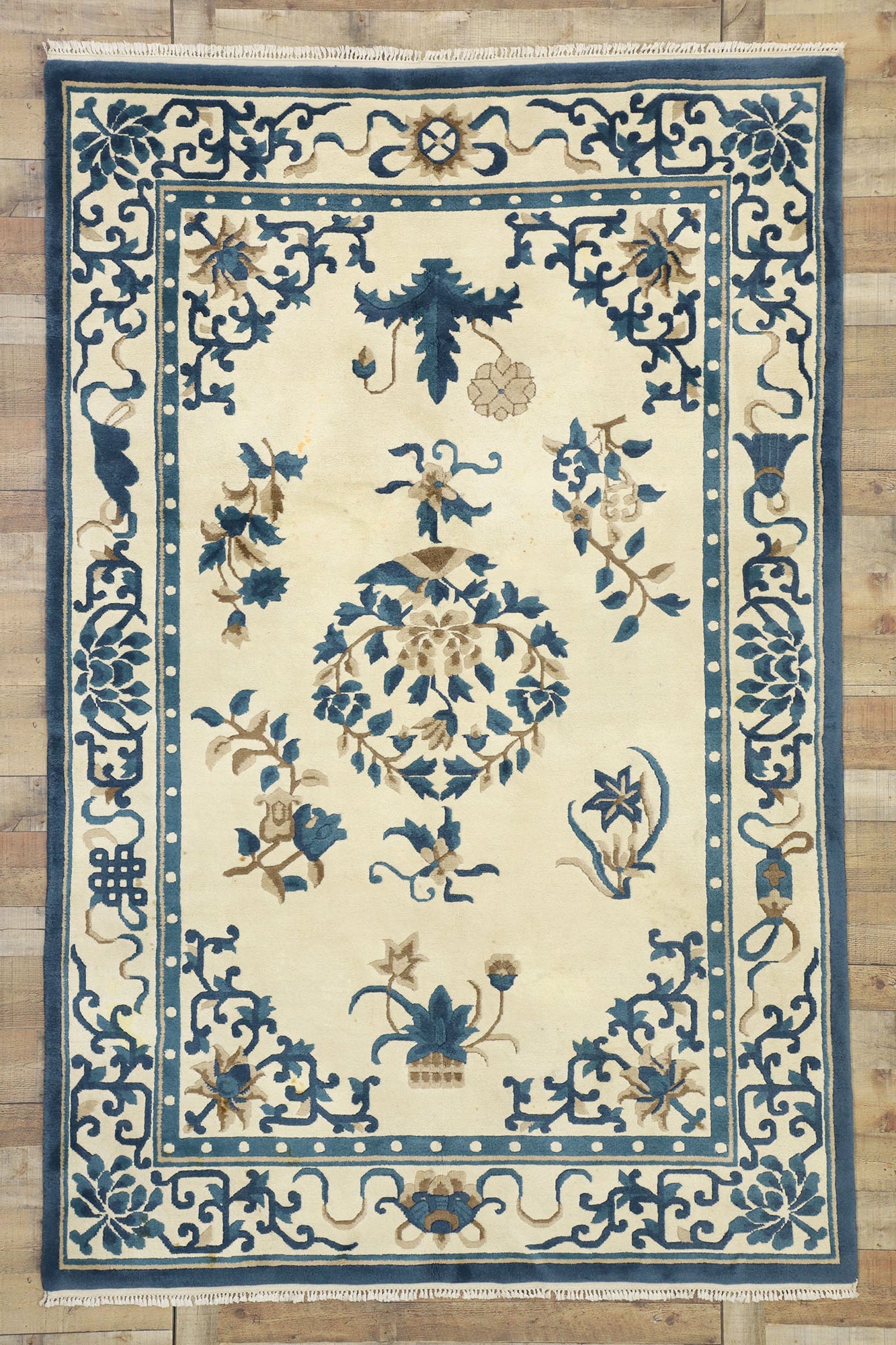 6 x 9 Vintage Chinese Peking Indian Rug 77211